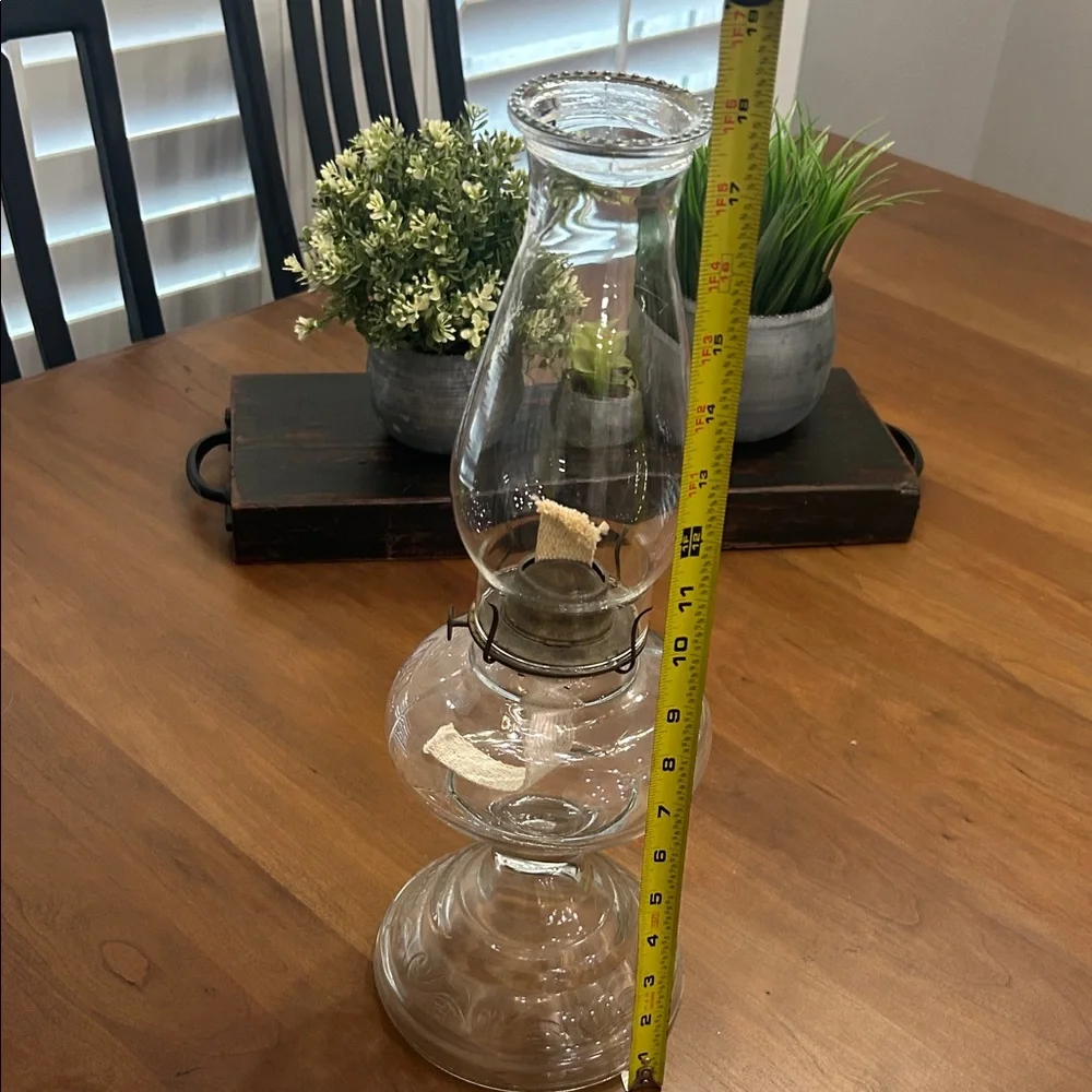 Vintage Clear Glass Oil Lamp
